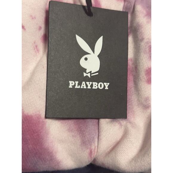 Playboy Surf Club Fleece Shorts pink Tye Dye Size Small - Picture 3 of 5